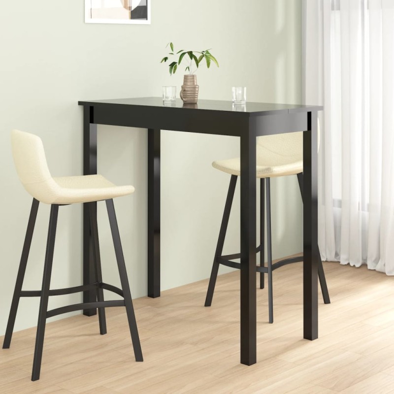 Mesa de bar em MDF preto 115x55x107 cm-Mesas de cozinha e de sala de jantar-Home Retail