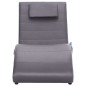 Chaise longue de massagem c/ almofada couro artificial cinzento