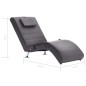 Chaise longue de massagem c/ almofada couro artificial cinzento