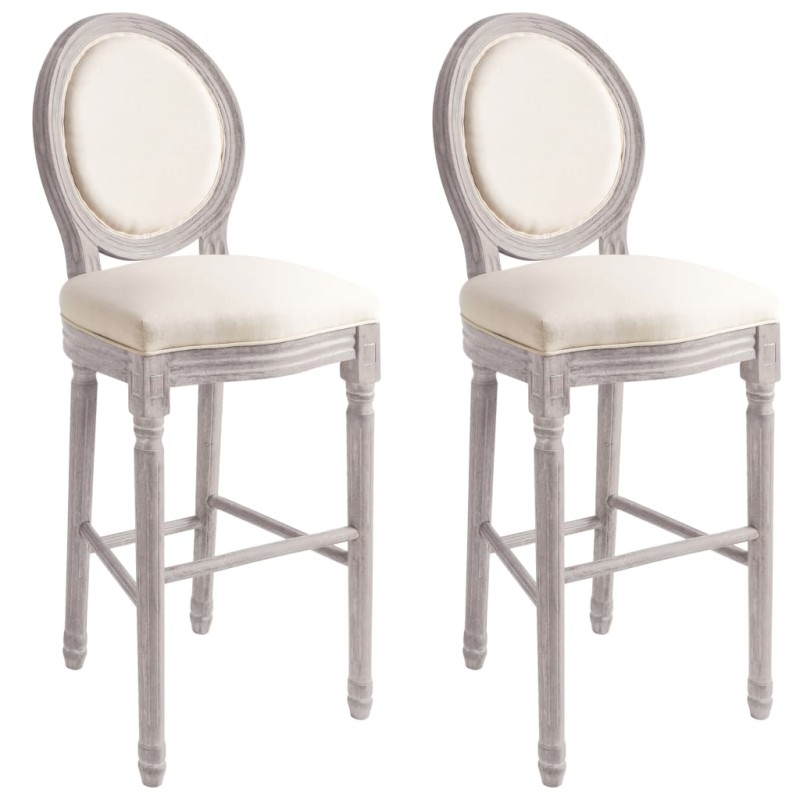 Bancos de bar 2 pcs linho branco-Bancos de bar-Home Retail