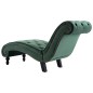 Chaise longue em veludo verde