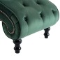 Chaise longue em veludo verde