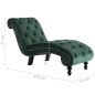 Chaise longue em veludo verde