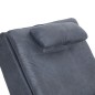 Chaise longue de massagem c/ almofada camurça artif. cinzento