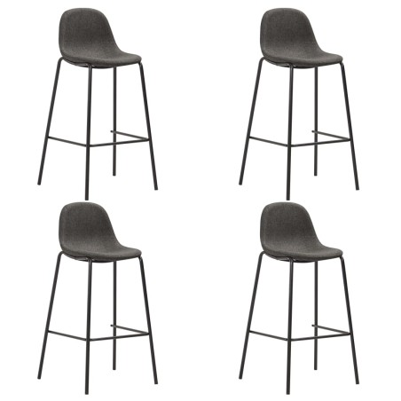 Cadeiras de bar 4 pcs tecido cinzento-escuro