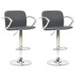 Bancos de bar 2 pcs couro artificial cinzento