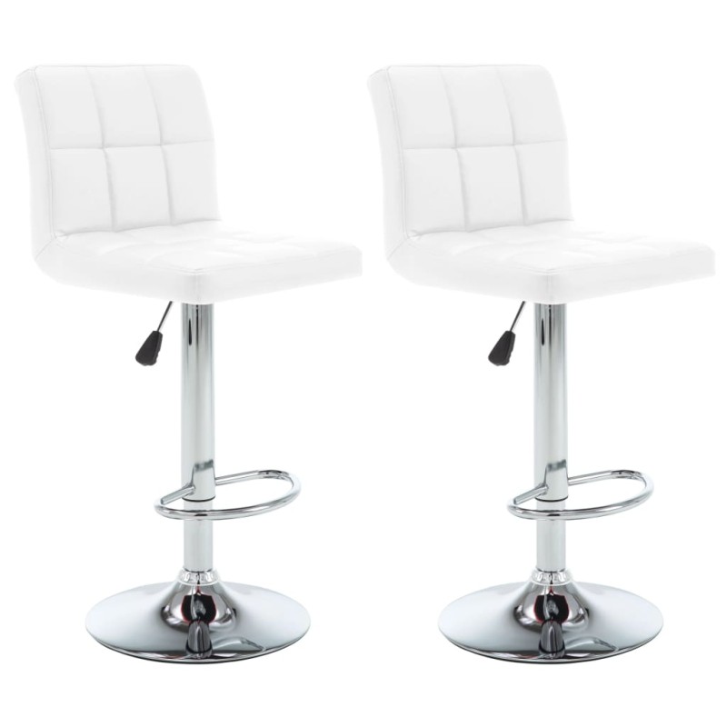 Bancos de bar 2 pcs couro artificial branco-Bancos de bar-Home Retail