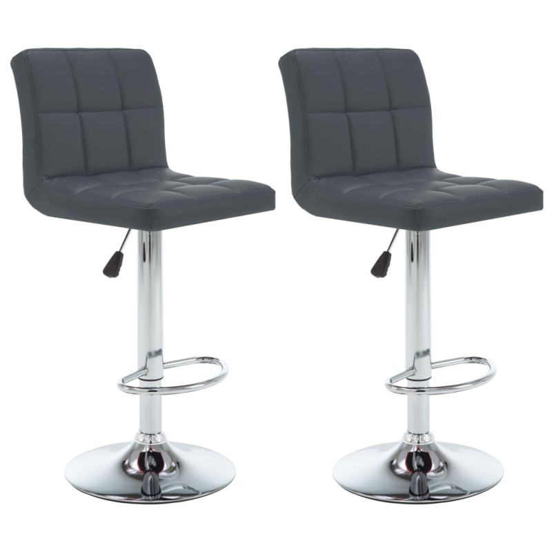 Bancos de bar 2 pcs couro artificial cinzento-Bancos de bar-Home Retail