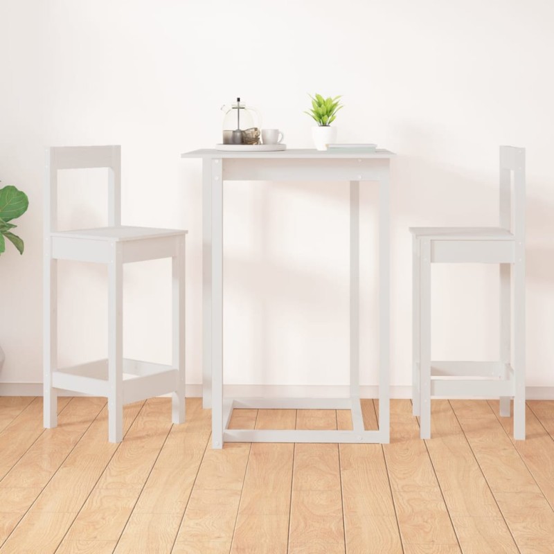 Cadeiras de bar 2 pcs 40x41,5x112 cm pinho maciço branco-Bancos de bar-Home Retail