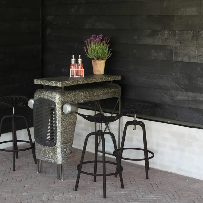 Esschert Design Cadeira de bar industrial preto-Bancos de bar-Home Retail