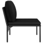 5 pcs conjunto lounge de jardim c/ almofadões PVC preto