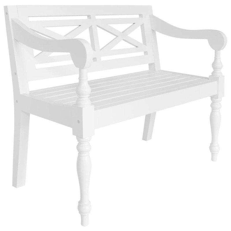 Banco Batávia 98 cm madeira maciça de mogno branco-Bancos de arrumação e entrada-Home Retail