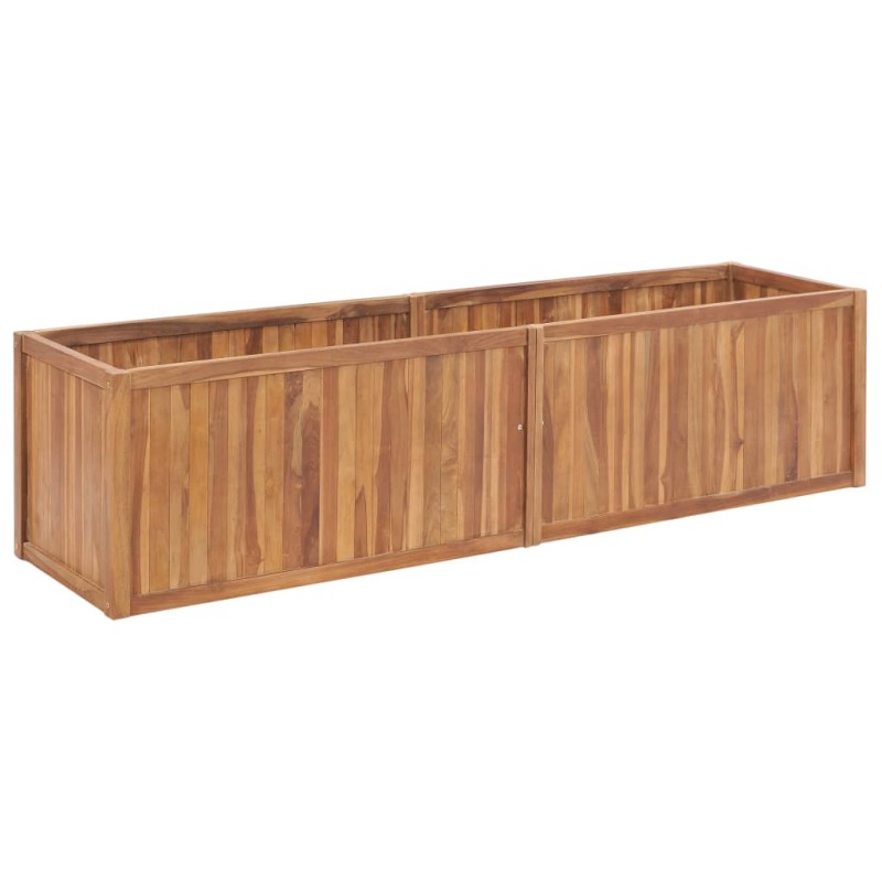 Canteiro elevado de jardim 200x50x50 cm madeira de teca maciça-Vasos e floreiras-Home Retail