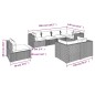 8 pcs conjunto lounge de jardim c/ almofadões vime PE preto