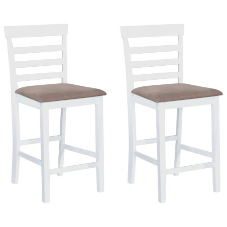 Bancos de bar 2 pcs tecido branco