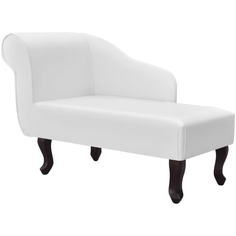 Chaise longue couro artificial branco-Cadeiras de descanso-Home Retail