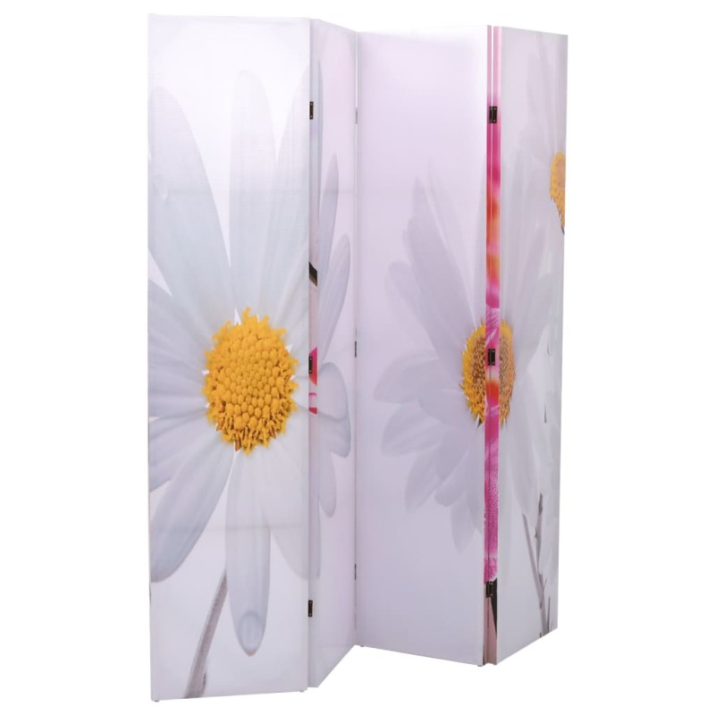 Biombo dobrável com estampa de flores 160x170 cm-Biombos-Home Retail