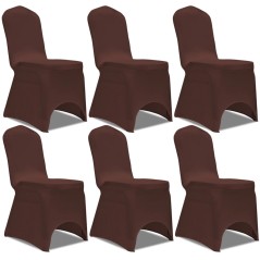 Capa extensível para cadeira 6 pcs castanho