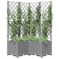 Vaso/floreira jardim c/ treliça 80x80x136 cm PP cinzento-claro