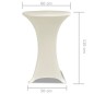 Toalha de Mesa elástica Ø60, Creme / 2 peças