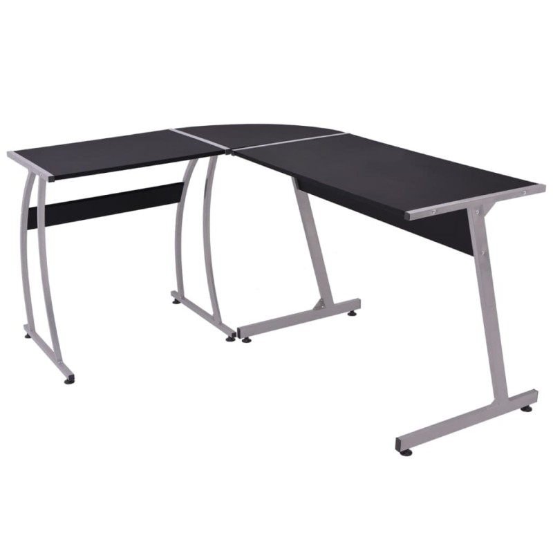 Mesa de canto em forma de L preto-Escrivaninhas-Home Retail