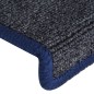 Tapete/carpete para degraus 15 pcs 65x21x4 cm cinzento e azul