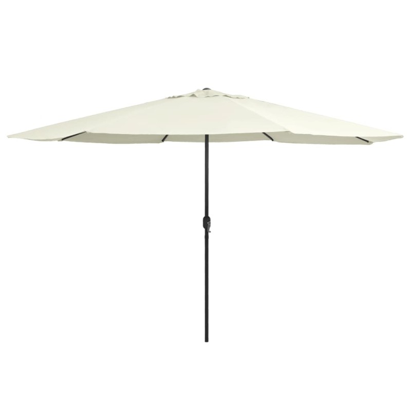 Guarda-sol de exterior com mastro de metal 390 cm branco areia-Guarda-sóis e telas de varanda-Home Retail