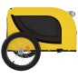 Reboque bicicleta p/ animais tecido oxford/ferro amarelo/preto