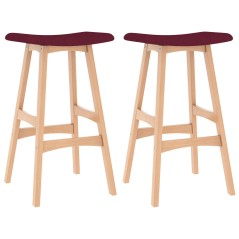 Bancos de bar 2 pcs tecido vermelho tinto