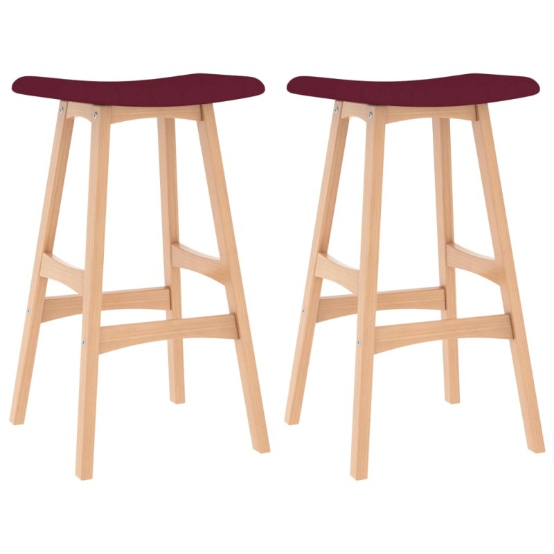 Bancos de bar 2 pcs tecido vermelho tinto-Bancos de bar-Home Retail