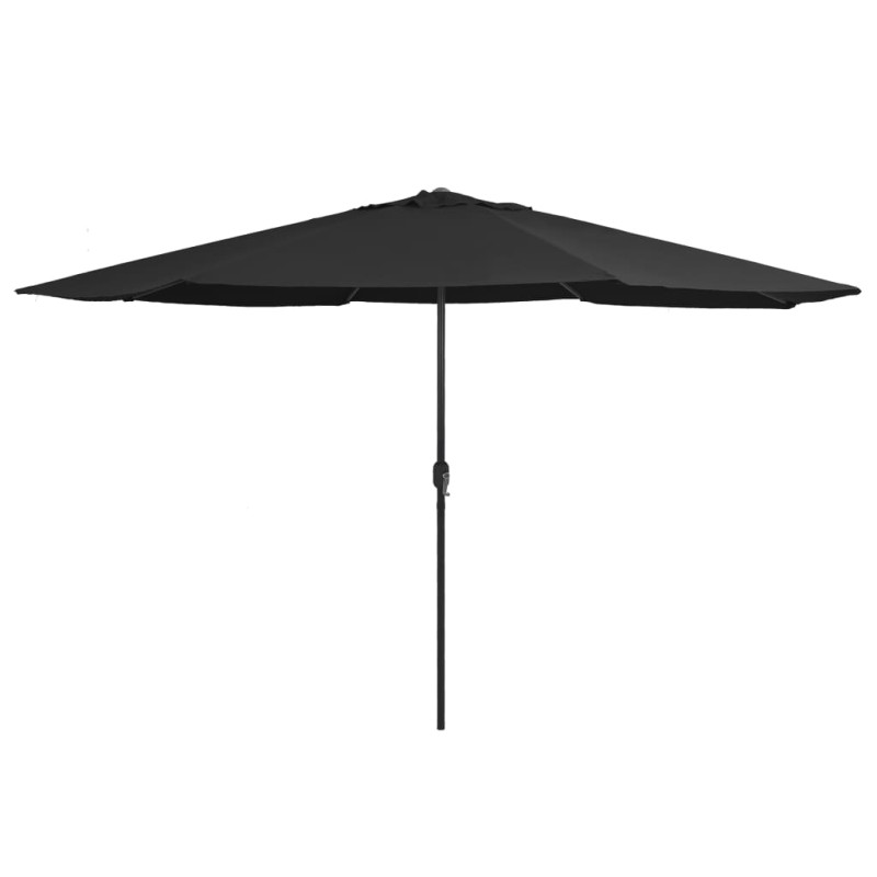 Guarda-sol de exterior com mastro de metal 400 cm preto-Guarda-sóis e telas de varanda-Home Retail