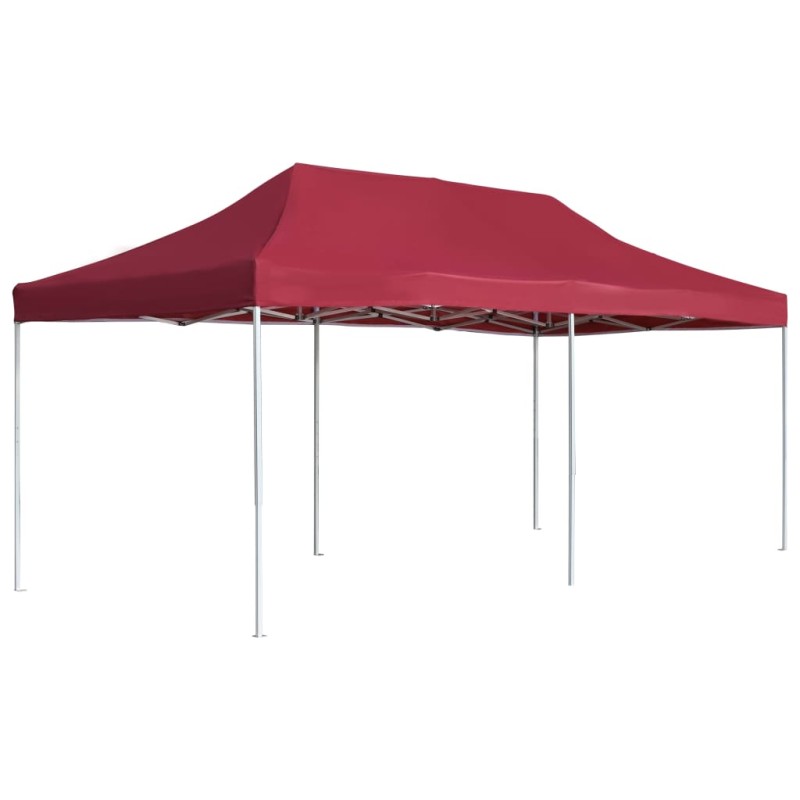 Tenda dobrável prof. para festas alumínio 6x3 m vermelho tinto-Toldos e gazebos-Home Retail