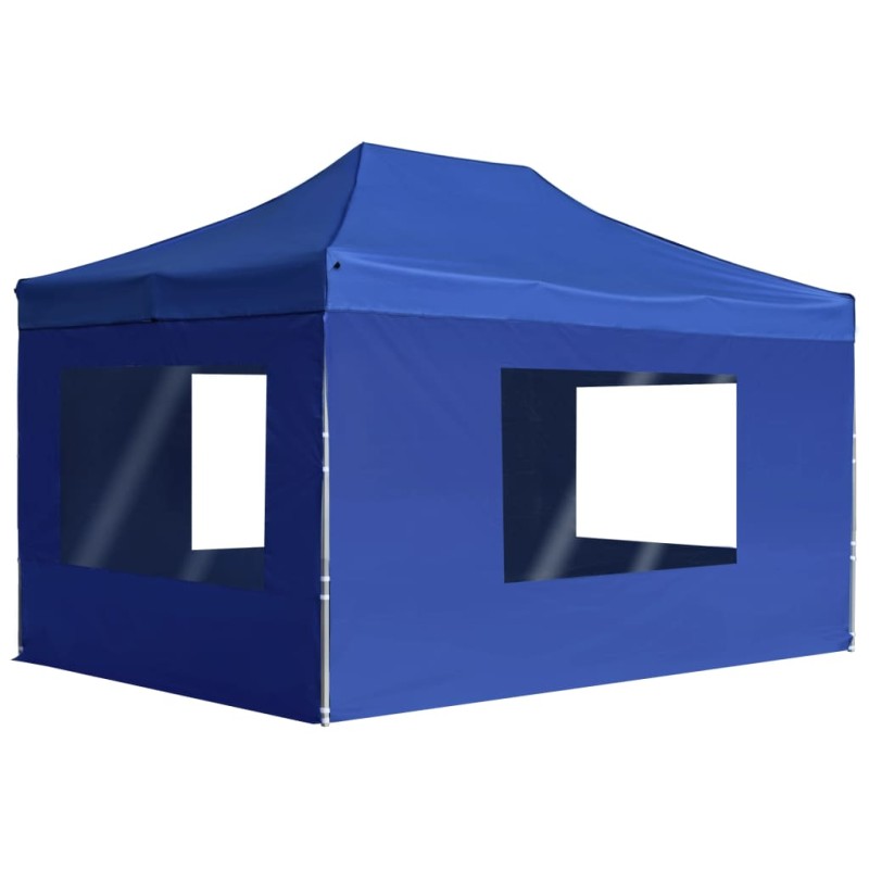 Tenda dobrável profissional com paredes alumínio 4,5x3m azul-Toldos e gazebos-Home Retail