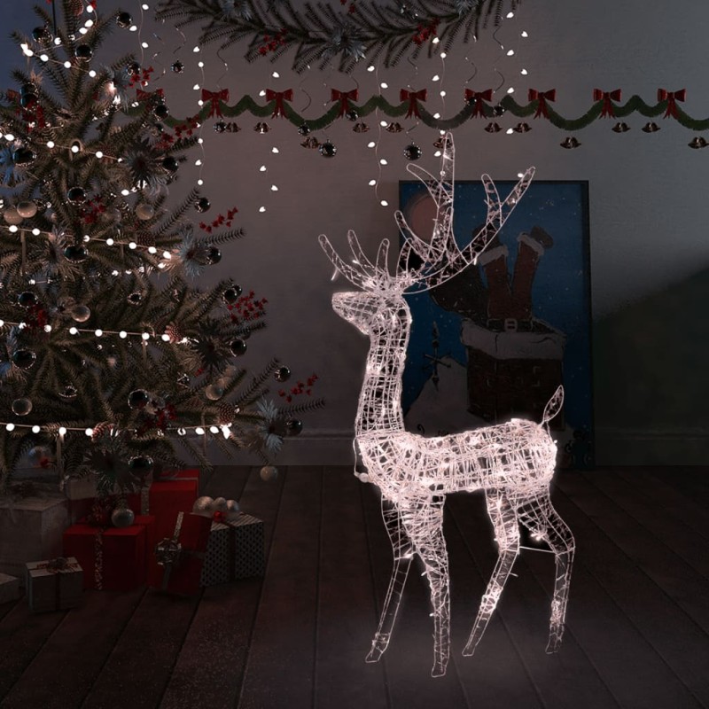 Rena decorativa de Natal 140 LEDs 120 cm acrílico branco quente-Luzes de Natal-Home Retail