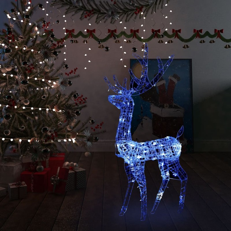 Rena decorativa de Natal 140 LEDs 120 cm acrílico azul-Luzes de Natal-Home Retail