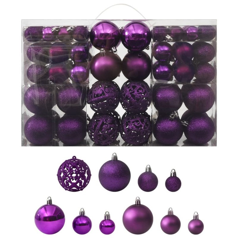 Conjunto de bolas de natal 100 pcs roxo-Enfeites do Feriados-Home Retail