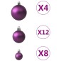 Conjunto de bolas de natal 100 pcs roxo