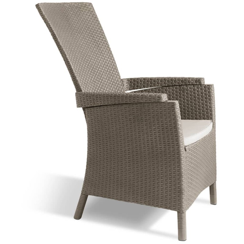 Keter Cadeira de jardim reclinável Vermont cor cappuccino 238449-Cadeiras de jardim-Home Retail