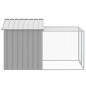 Galinheiro com anexo 117x201x123 cm aço galvanizado cinza-claro