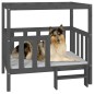 Cama para cães 105,5x83,5x100 cm madeira de pinho maciça cinza