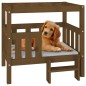 Cama para cães 75,5x63,5x70 cm pinho maciço castanho mel