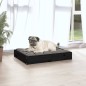 Cama para cães 61,5x49x9 cm madeira de pinho maciça preto