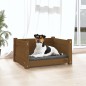 Cama p/ cães 55,5x45,5x28 cm madeira pinho maciça castanho mel