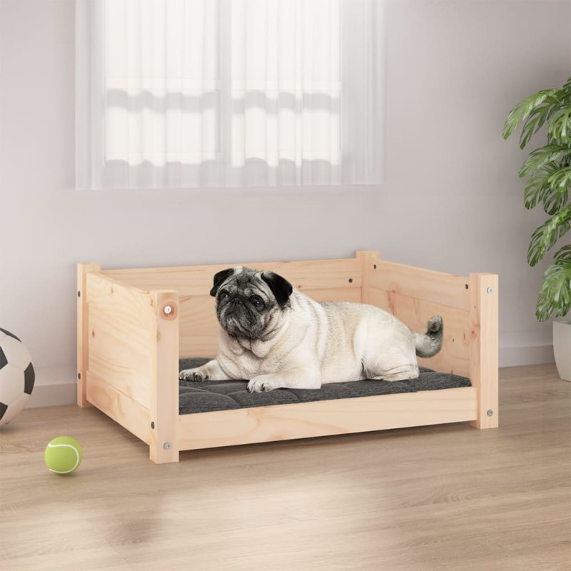 Cama para cães 65,5x50,5x28 cm madeira de pinho maciça-Ninhos para cães-Home Retail