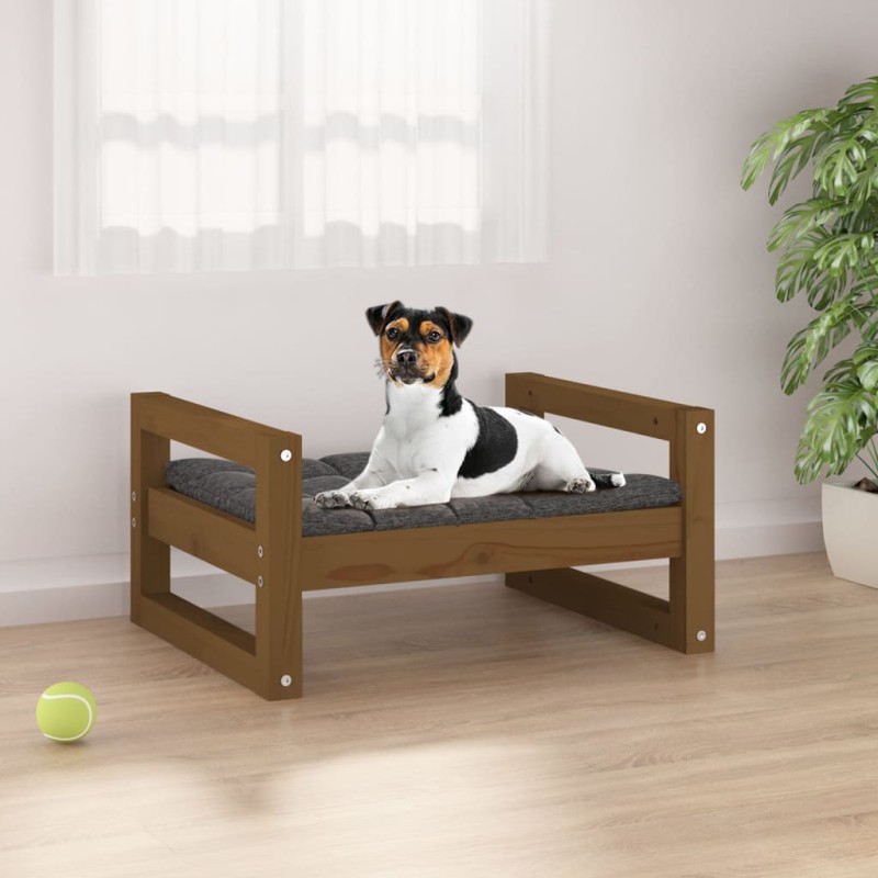 Cama p/ cães 55,5x45,5x28 cm madeira pinho maciça castanho mel-Ninhos para cães-Home Retail