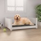 Cama para cães 75,5x55,5x28 cm madeira de pinho maciça branco