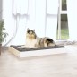 Cama para cães 91,5x64x9 cm madeira de pinho maciça branco