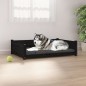 Cama para cães 105,5x75,5x28 cm madeira de pinho maciça preto