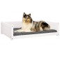 Cama para cães 95,5x65,5x28 cm madeira de pinho maciça branco