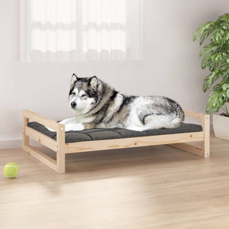 Cama para cães 105,5x75,5x28 cm madeira de pinho maciça-Ninhos para cães-Home Retail